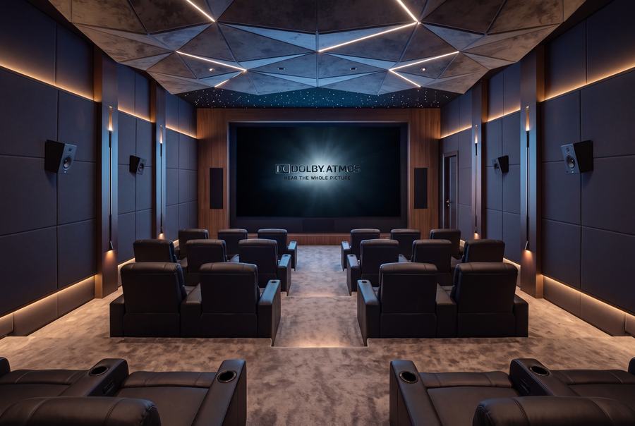 The mini theatre with recliner seating