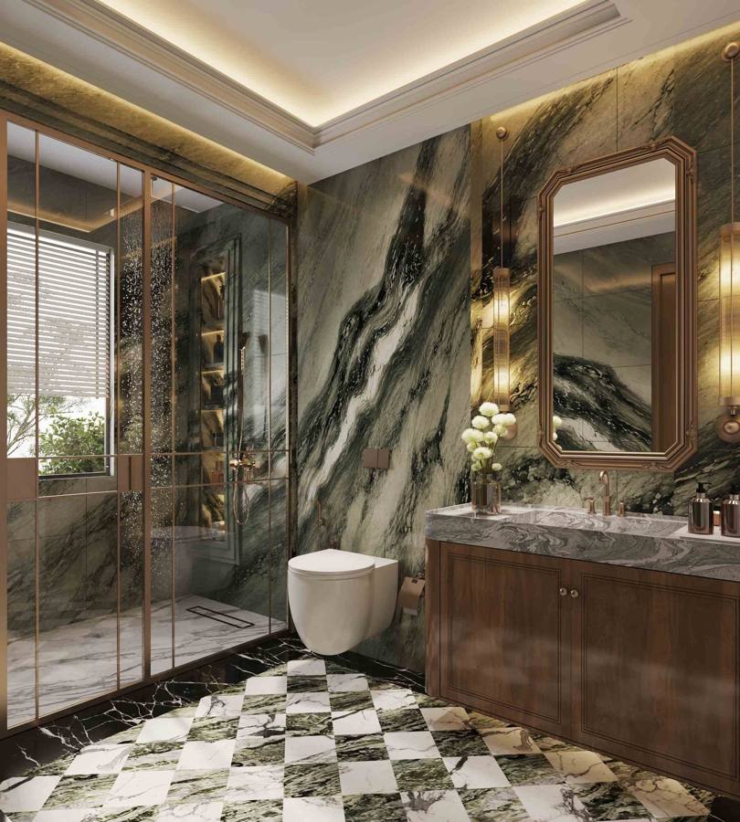 Marble bathroom in a signature residence