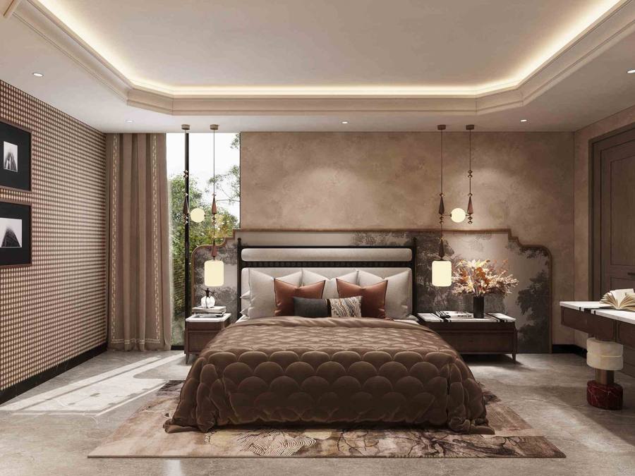 Principal bedroom in a 4 BHK residence