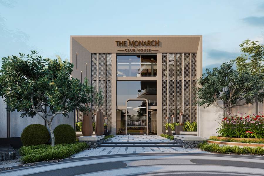 The clubhouse façade — The Monarch, Jaipur